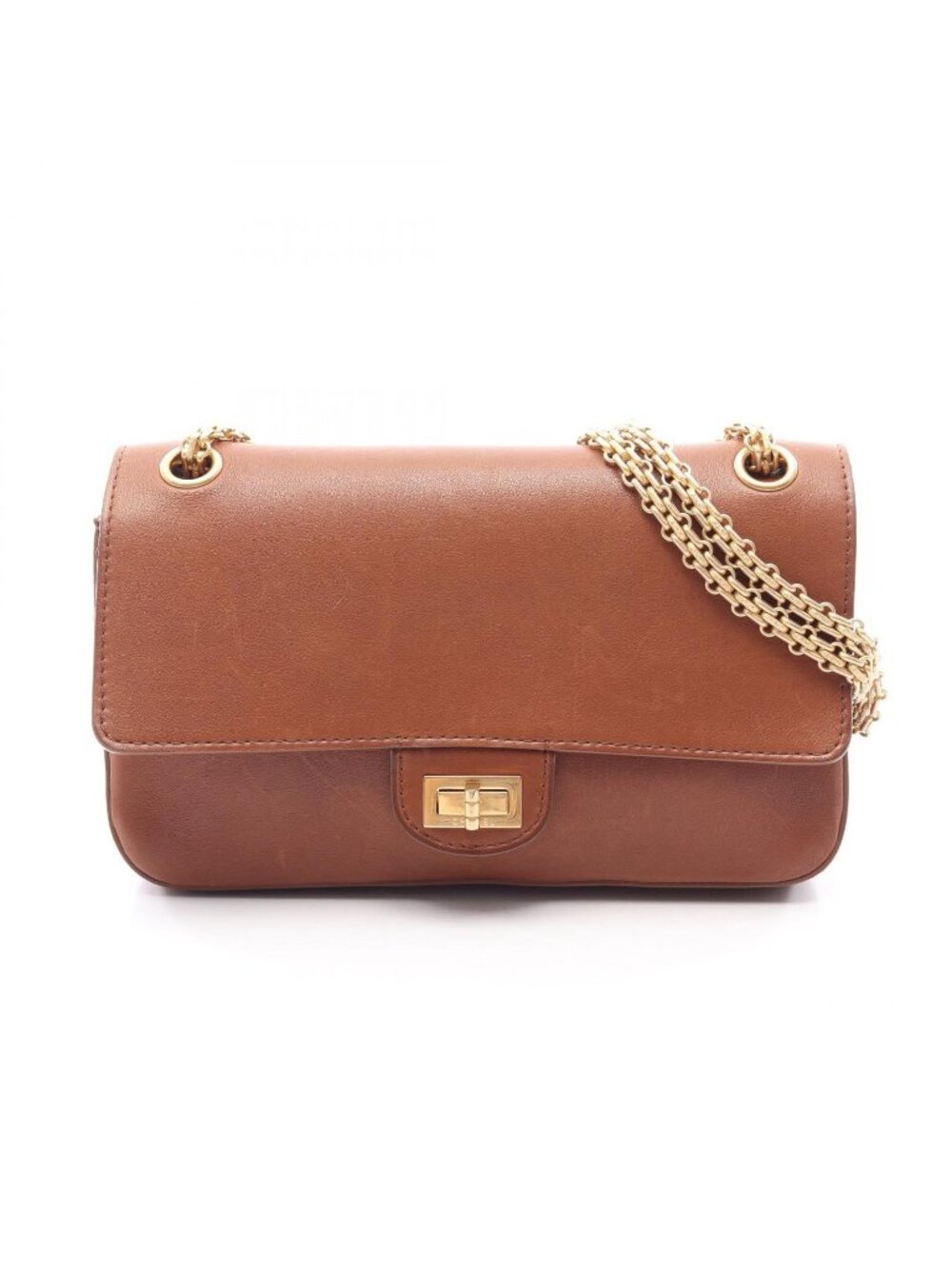 Chanel Shoulder Bag 2.55 Mademoiselle Chain Brown Leather Double Flap